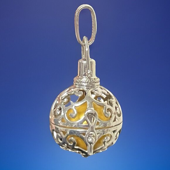 Engelsrufer 925 Silver Hinged Pendant Chime Ball Signed HTF